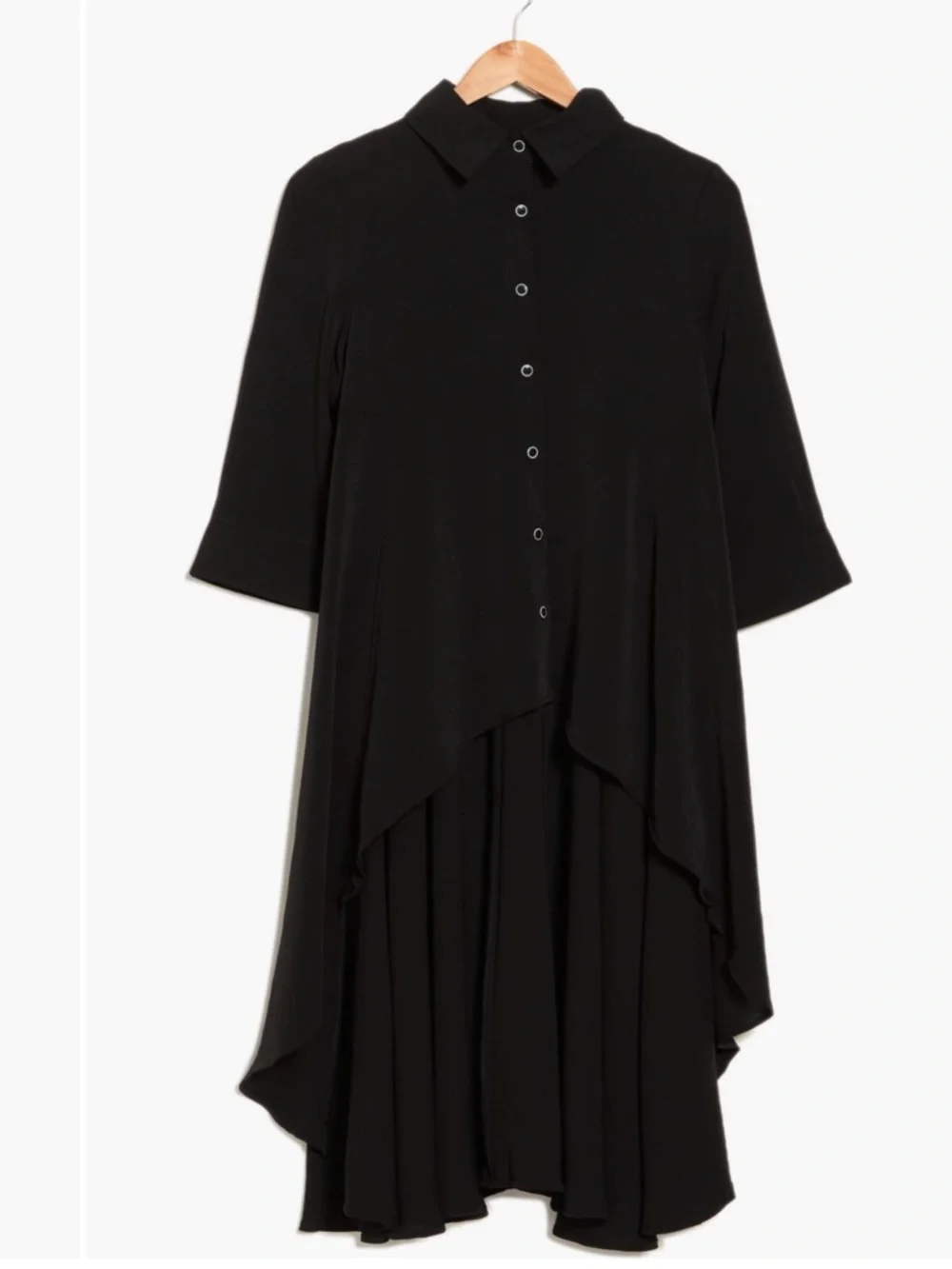 Patrizia Luca “Milano” Hi-Low Button Down Shirt Dress Excellent Condition  SZ M - Picture 3 of 7